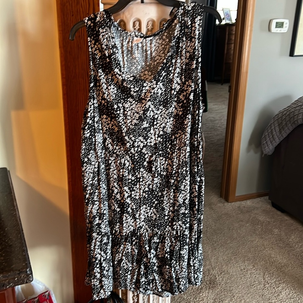Gap black and cream printed summer dress